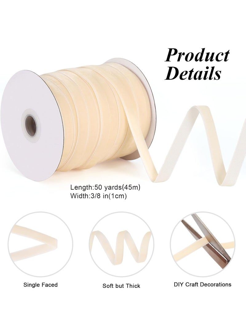 FAYET Premium Velvet Ribbon Roll, Single-Sided Velvet Fabric with Satin Sheen on Spool for Gift Wrapping, Hair Bows, Wedding and Decorations - Image 2